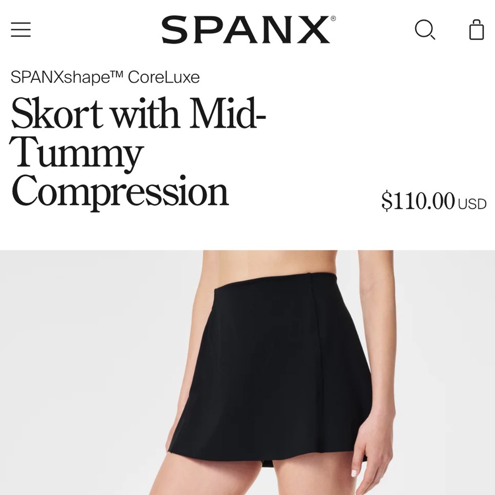 SPANX Core luxe skort - very black